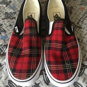 Classic Checkered Patterned Slip On Vans Shoes.